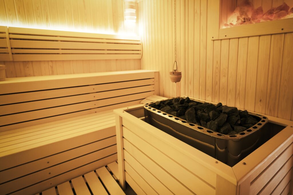 Healthy finnish sauna interior
